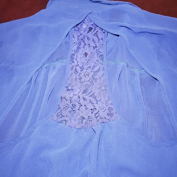 Kirra semi sheer button down flowy blouse - Picture 3 of 5